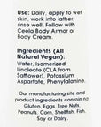 Body Wash Cleansing Natural Healthy Vegan Common Allergen Free Ceela Naturals