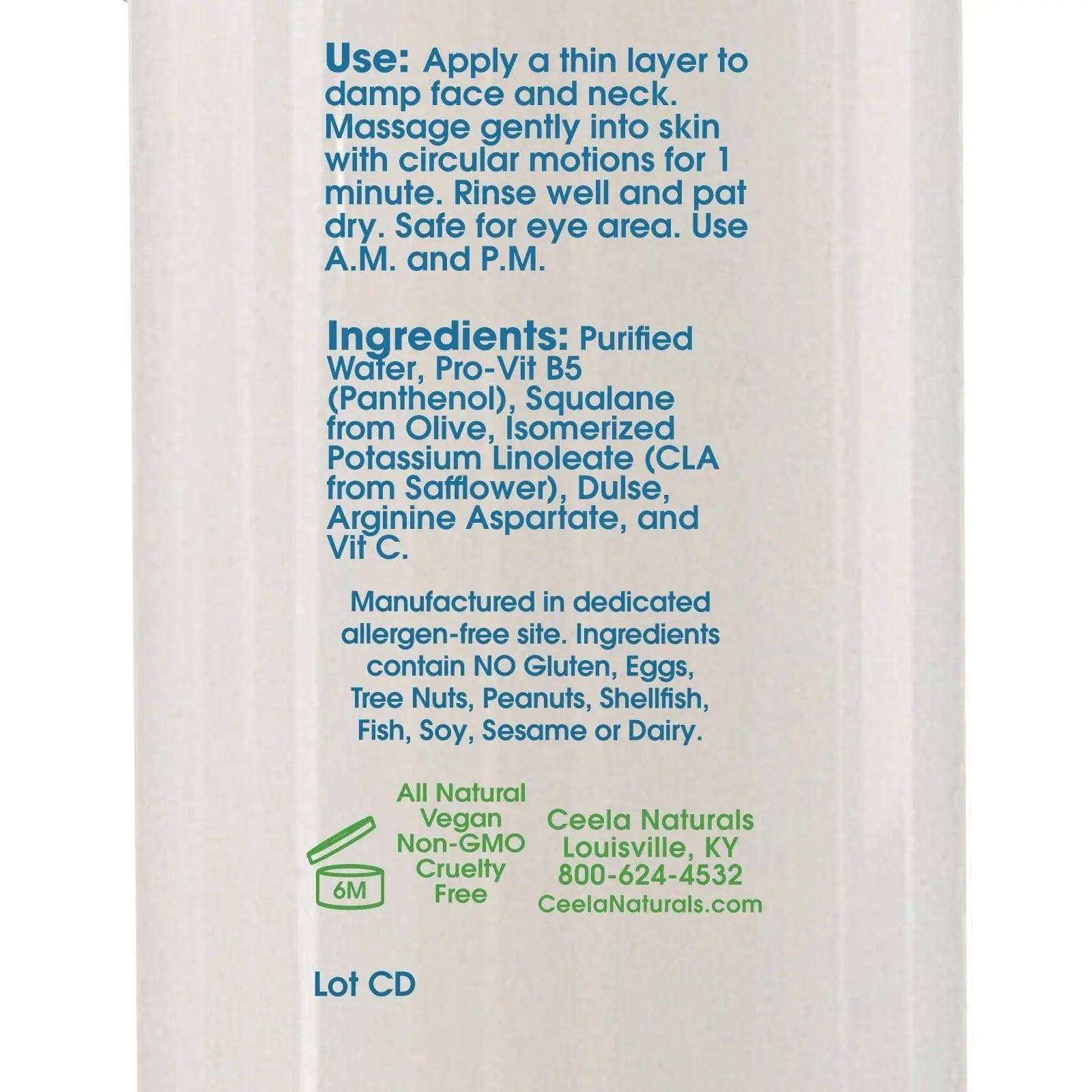 Clean Dry Normal Facial Cleanser Irish Moss (Dulse)  Allergen-Free Ceela Naturals