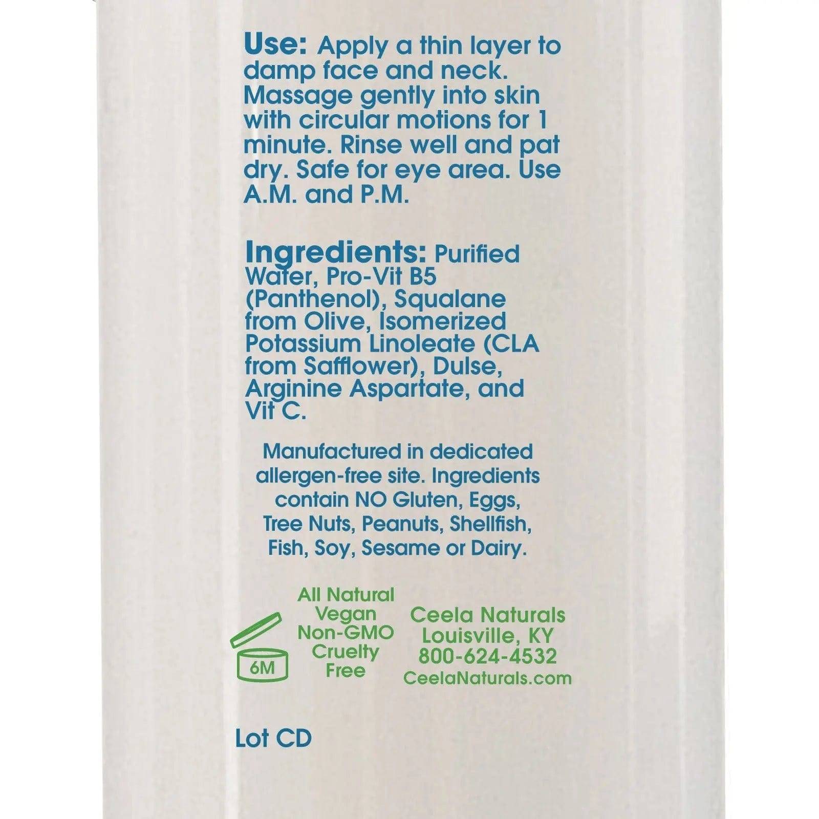 Clean Dry Normal Facial Cleanser Irish Moss (Dulse)  Allergen-Free Ceela Naturals