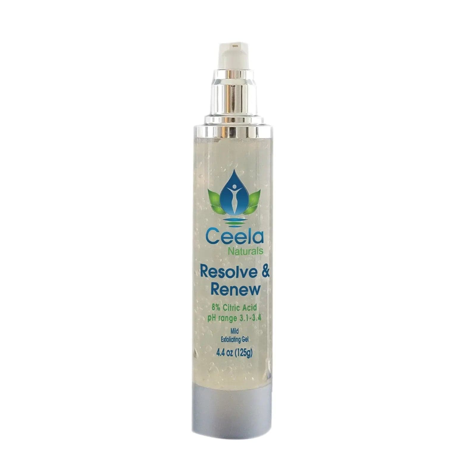Resolve &amp; Renew Gel Exfoliant Dry Oily Skin uses Citric Acid Ceela Naturals