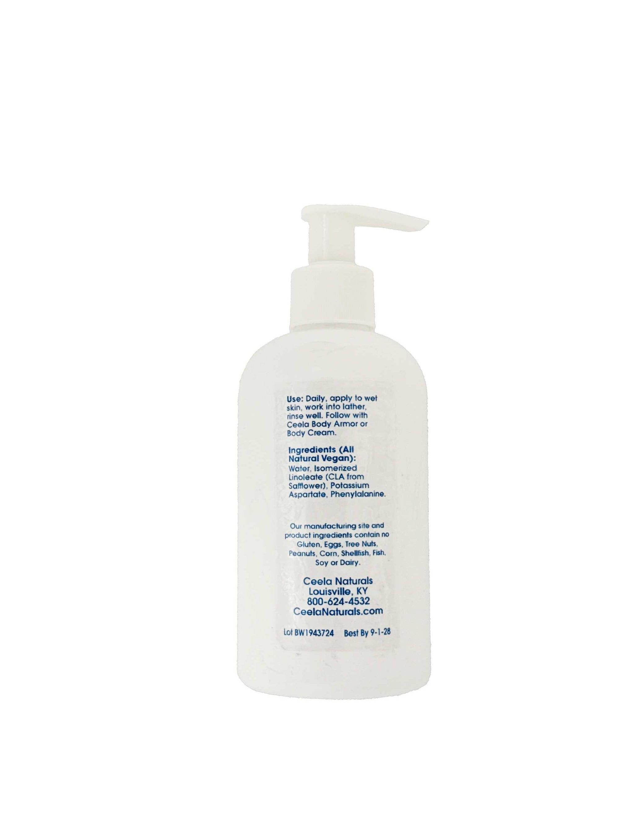 Body Wash:   Gentle, Nourishing  and Common Allergen Free